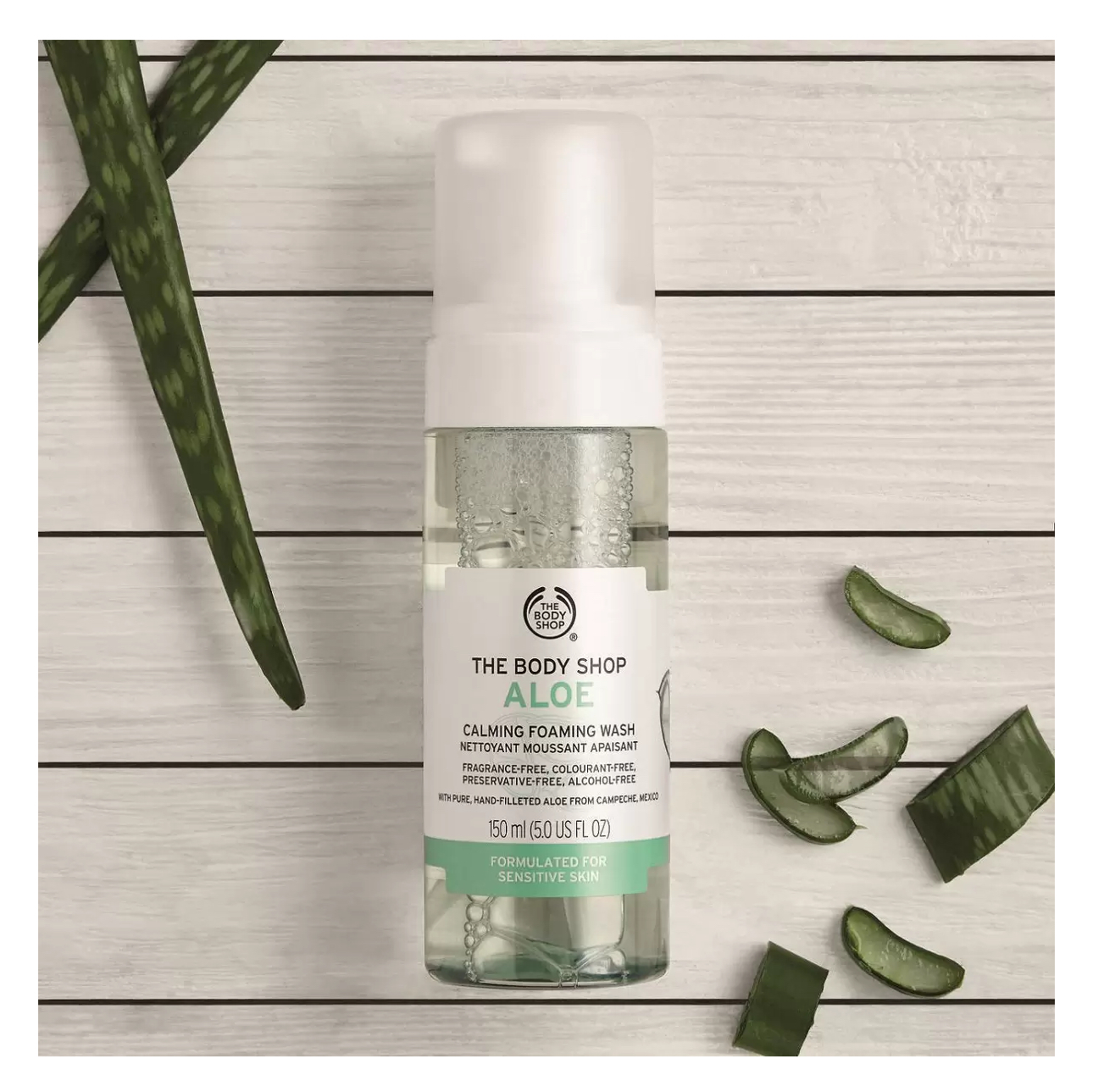 فوم شستشو آلوئه ورا بادی شاپ (پوست خشک و حساس) 150mil